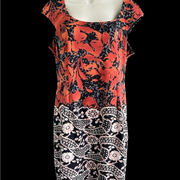 London Times - Multi Colored Midi Dress NWT SZ 14 - Picture 3 of 11